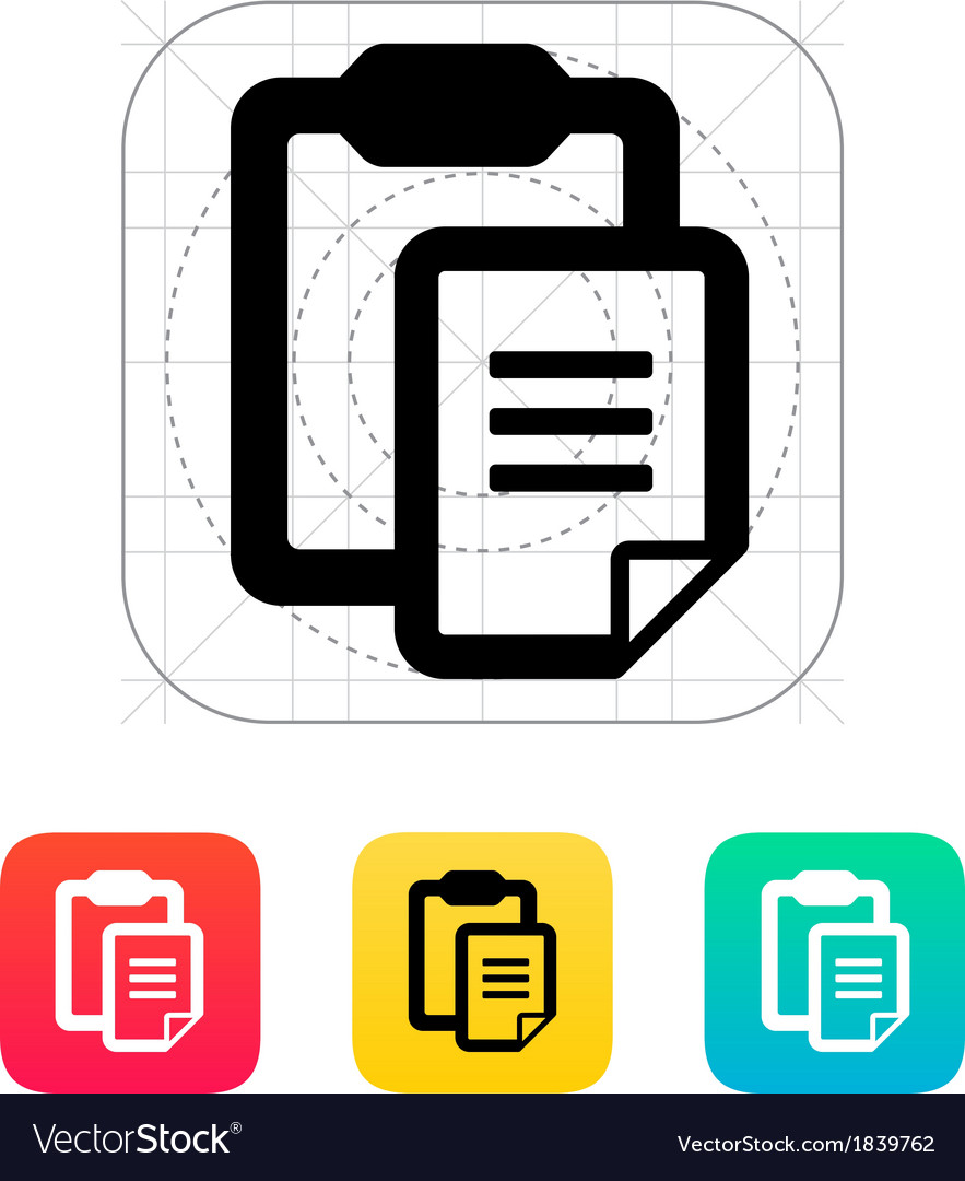 Clipboard with text file icon