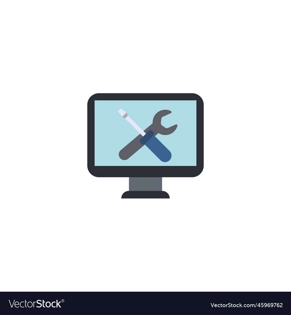 Computer repair creative icon flat from services Vector Image