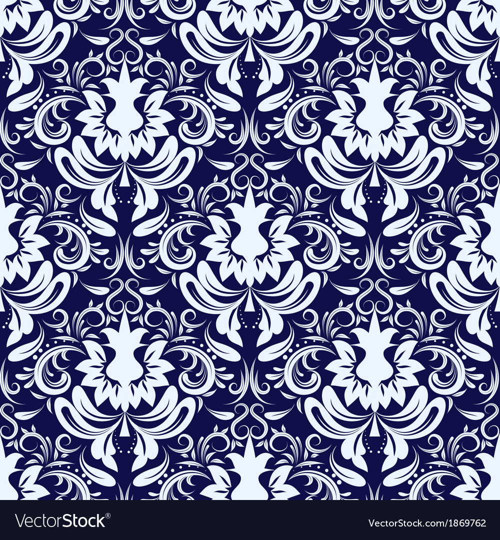 Damask pattern Royalty Free Vector Image - VectorStock