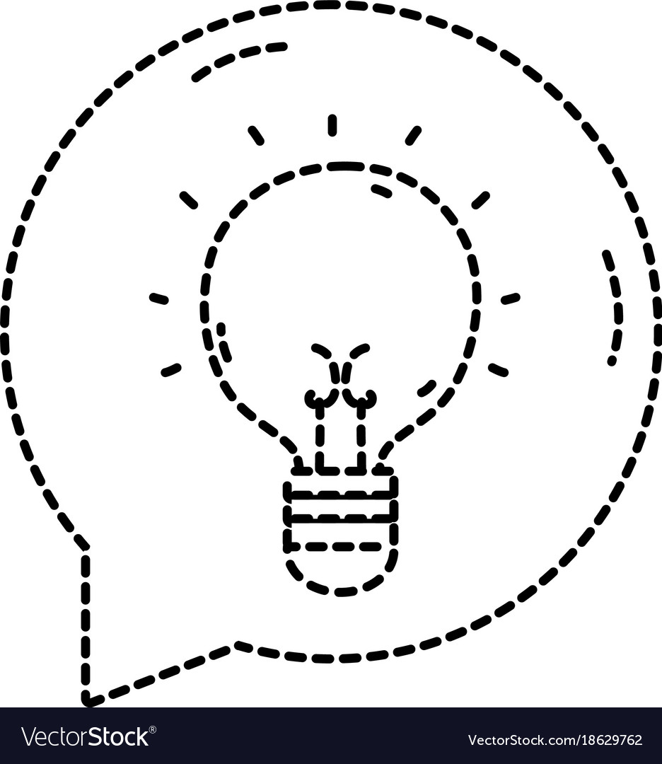 Dotted shape bulb idea inside chat bubble message