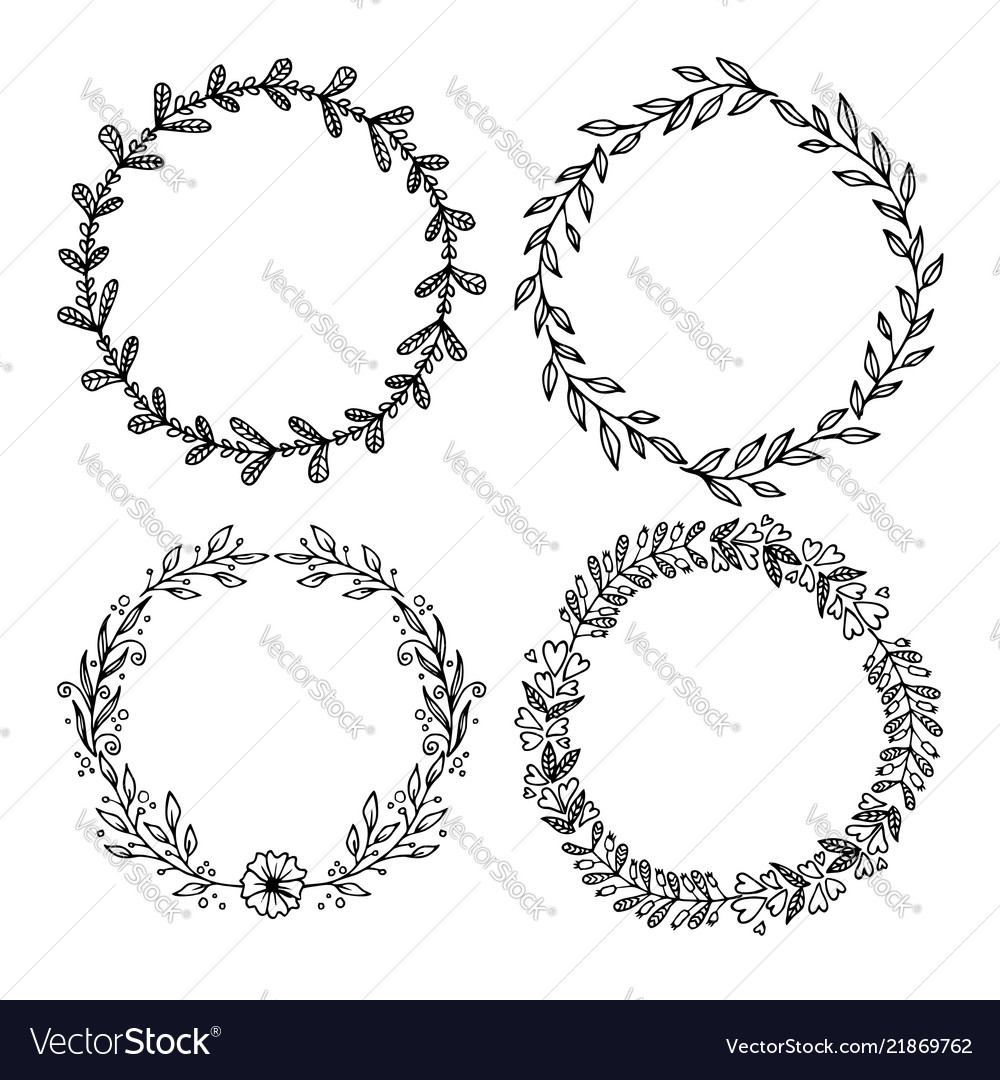 Hand drawn laurels and wreat Royalty Free Vector Image