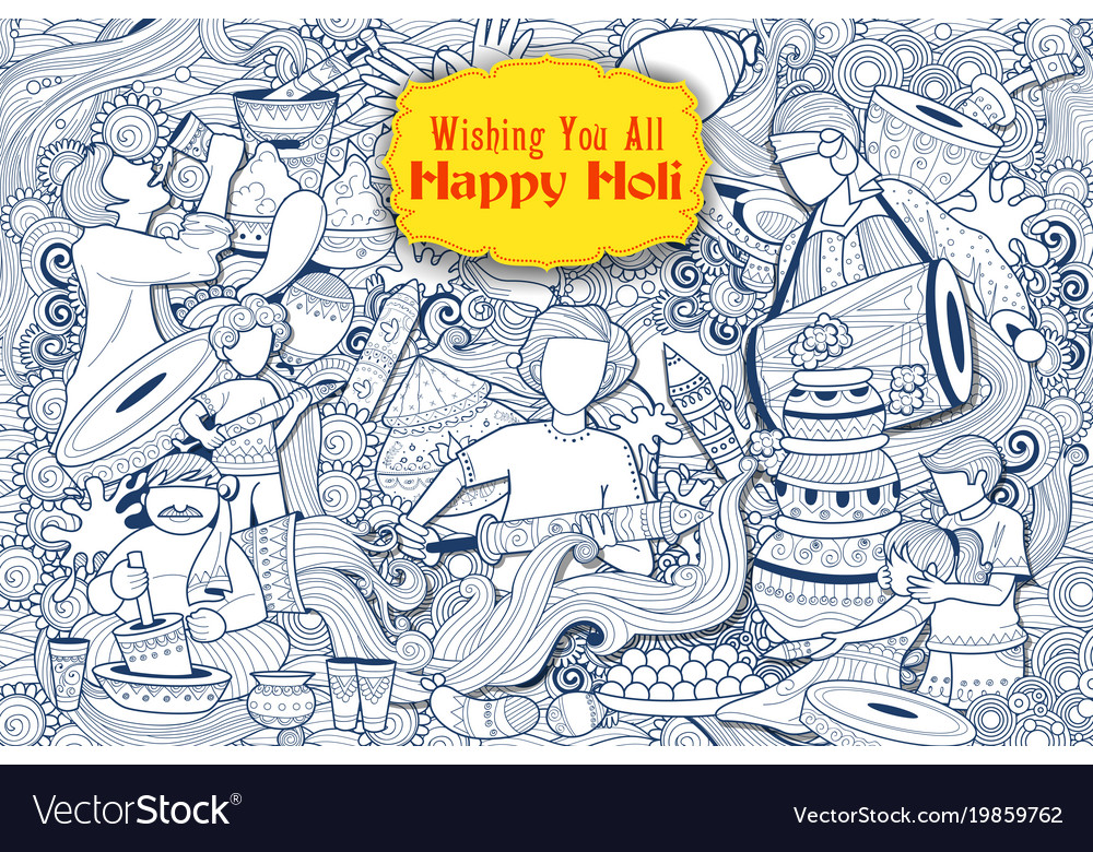 holi festival 2025 doodle