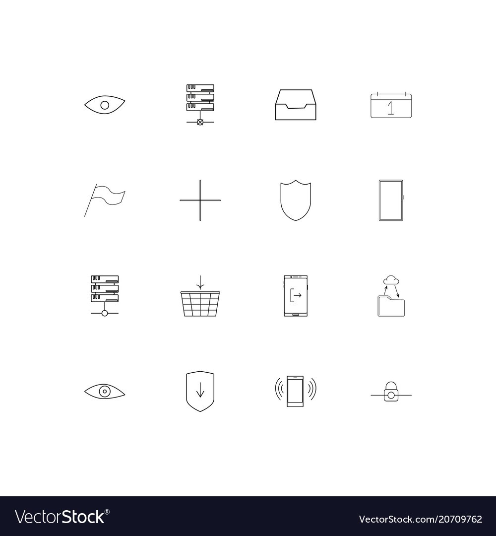 Internet technologies simple linear icons set