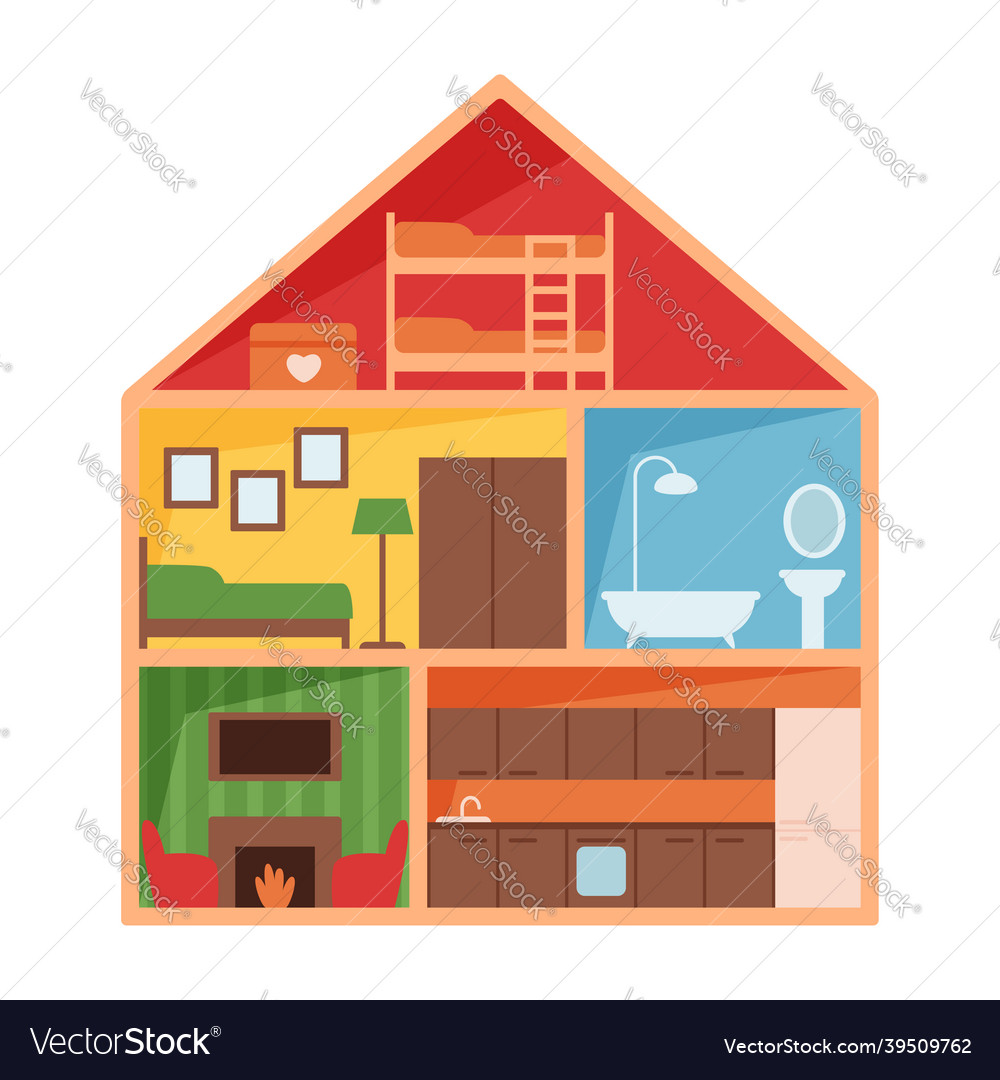 Kids toy cute house isolated