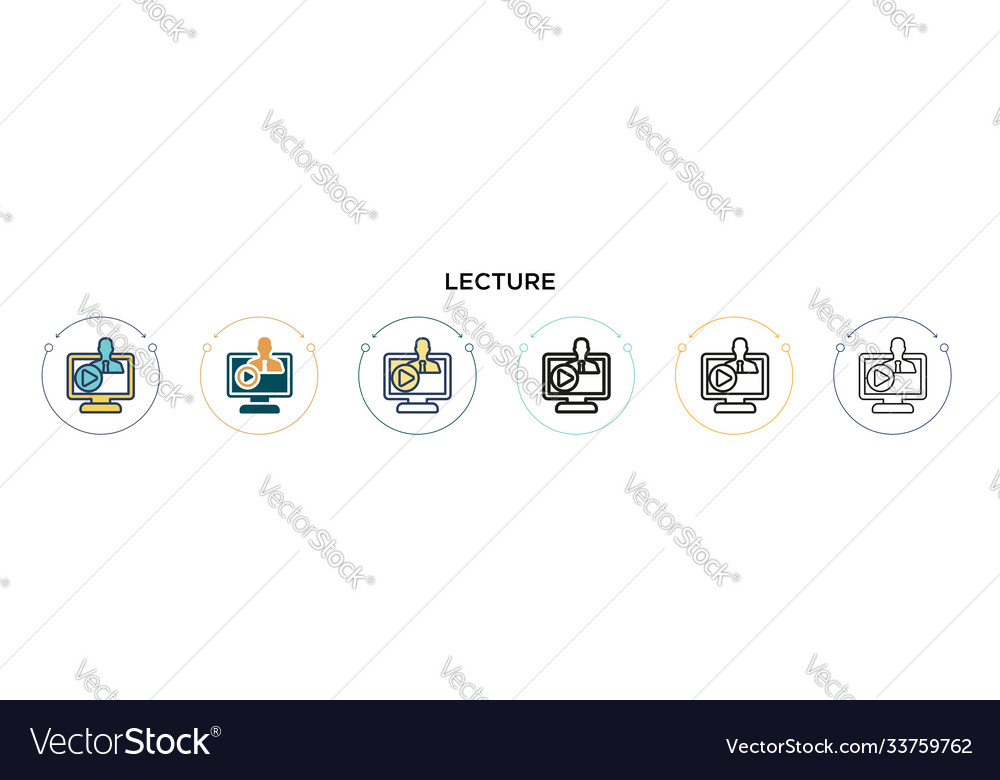 Lecture icon in filled thin line outline vector image Lecture icon in filled thin line outline