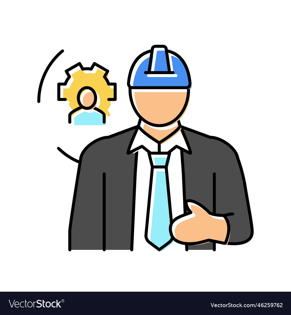 Wartungsmanager Reparatur Arbeiter Farbe Icon vector image Wartungsmanager Reparatur Arbeiter Farbe Icon