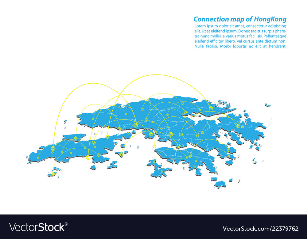 Modern von hong kong map-Verbindungen Netzwerk