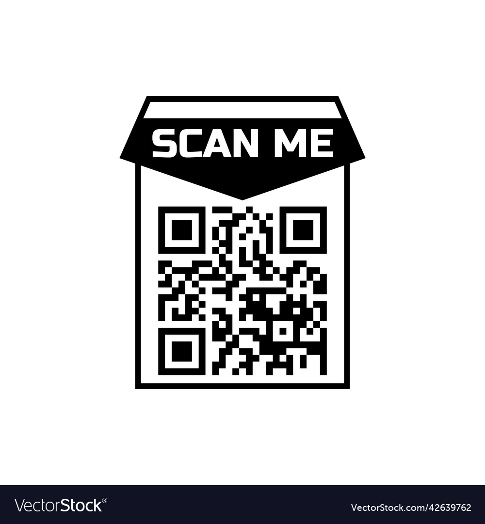 Scan me qr code icon for smartphone frame quick