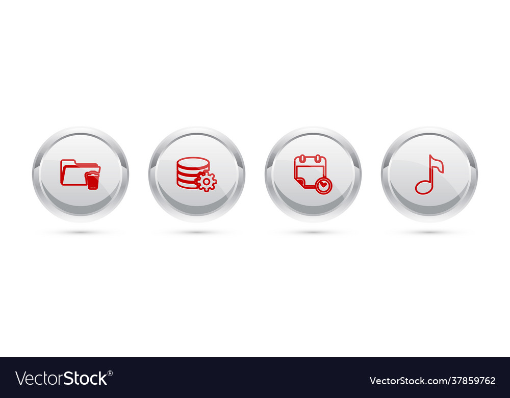Set line delete folder setting database server vector image Set line delete folder setting database server