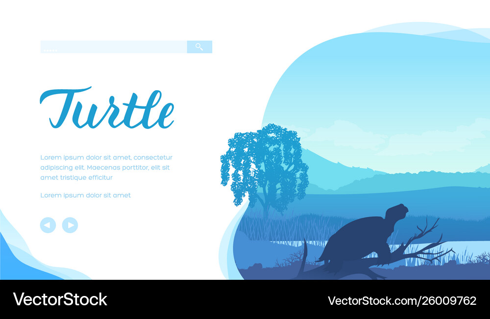 Turtle landing page template Royalty Free Vector Image