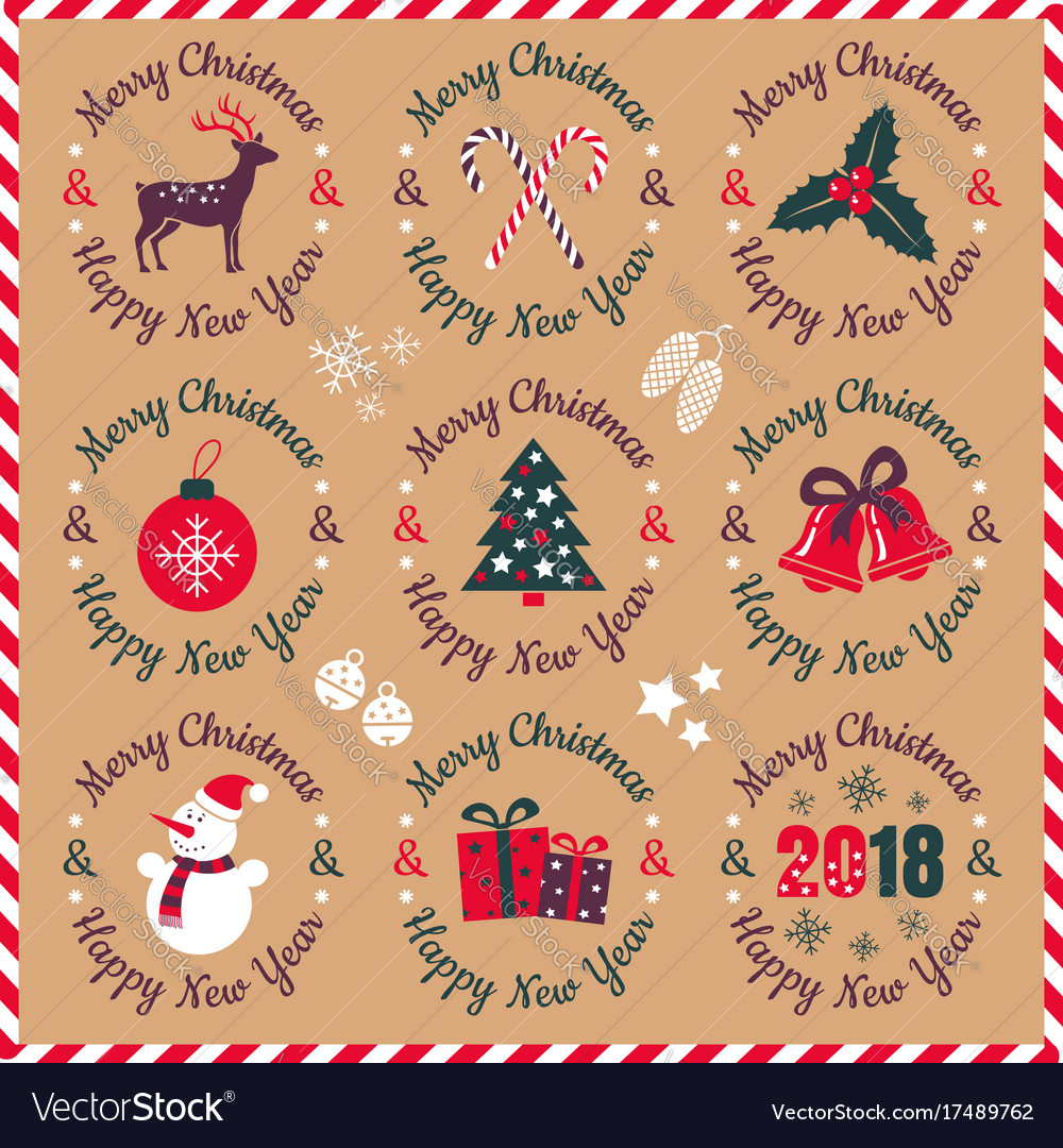 Vintage christmas icons