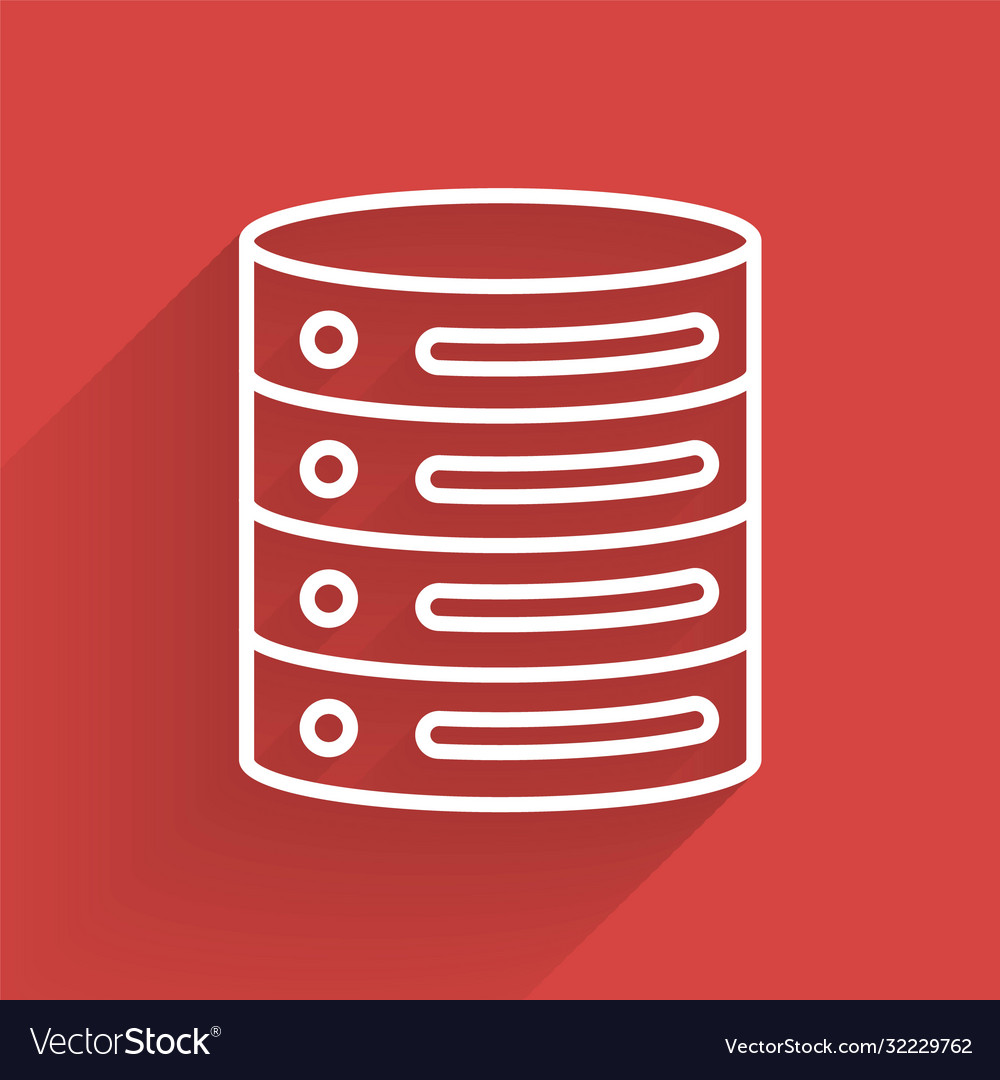 White line server data web hosting icon isolated Vector Image White line server data web hosting icon isolated