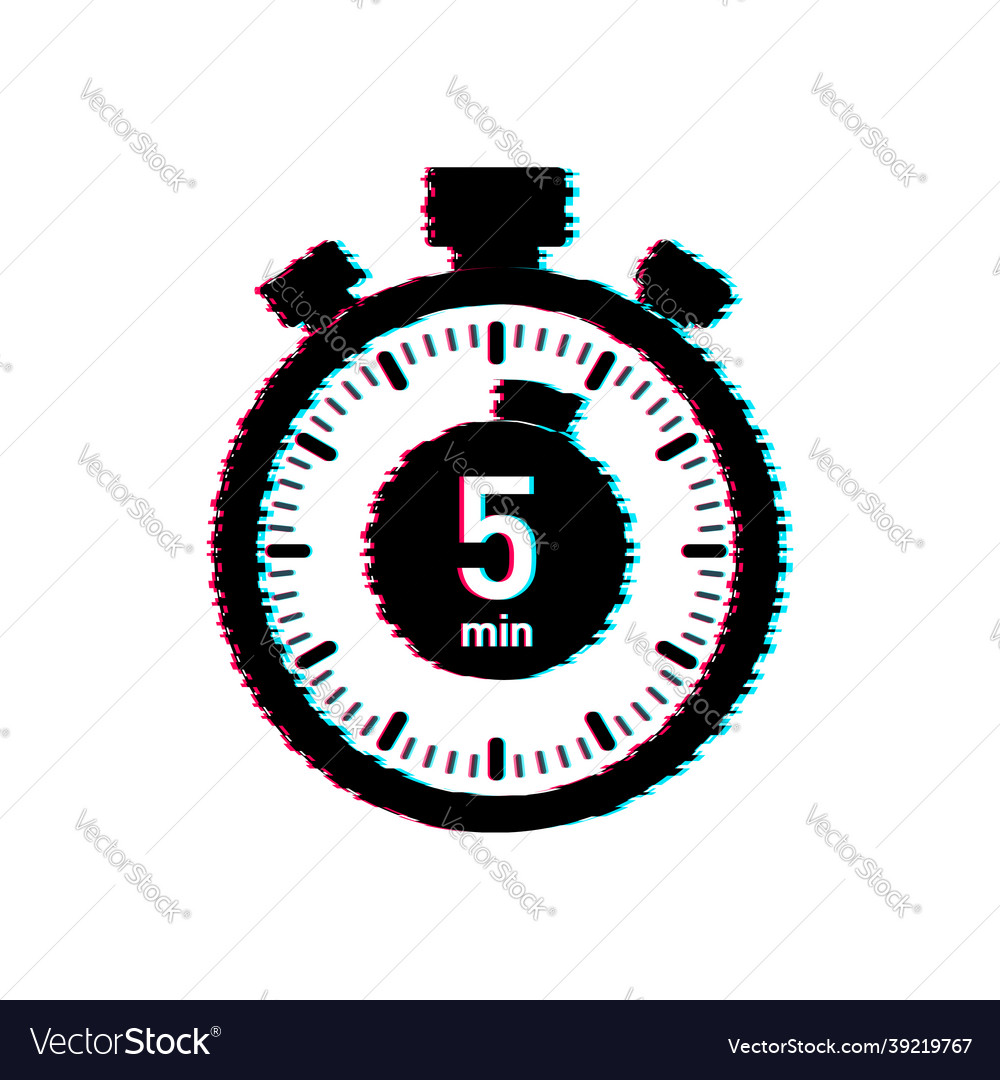 5 minutes stopwatch glitch icon