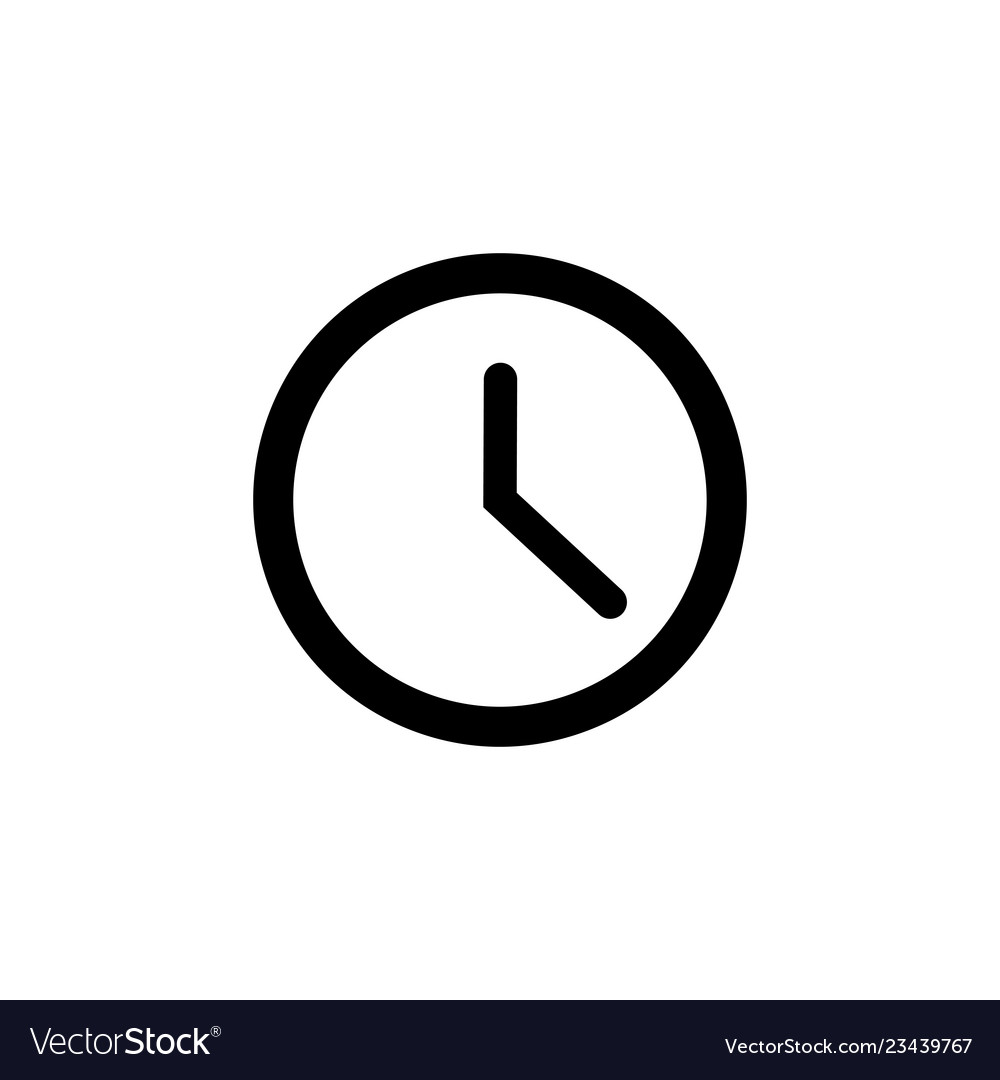 Clock line icon in flat style symbol