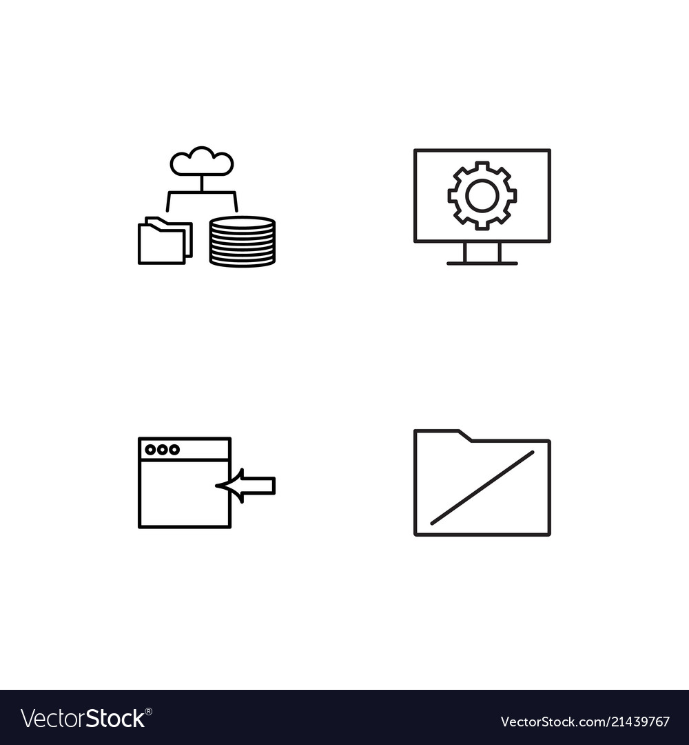 Data analytics linear icons set simple outline