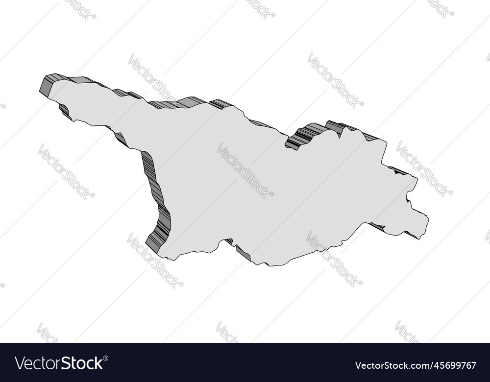 Georgia country outline 3d silhouette map