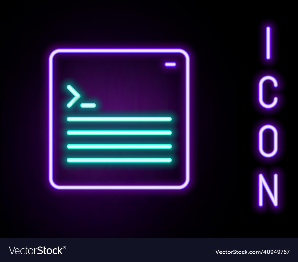 Glowing neon line software web developer Vector Image Glowing neon line software web developer