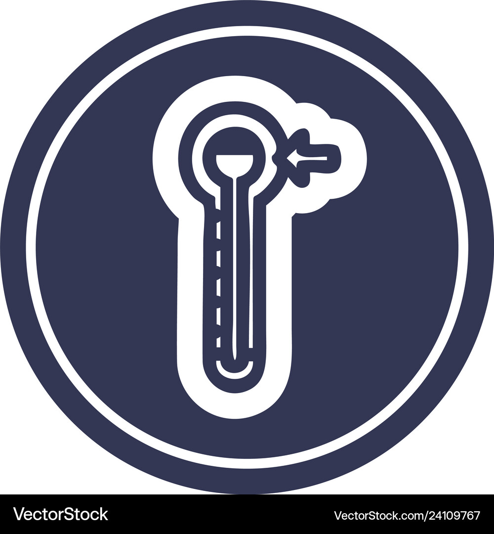 High temperature circular icon Royalty Free Vector Image