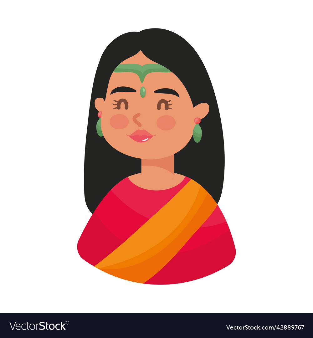 Indian woman icon Royalty Free Vector Image - VectorStock