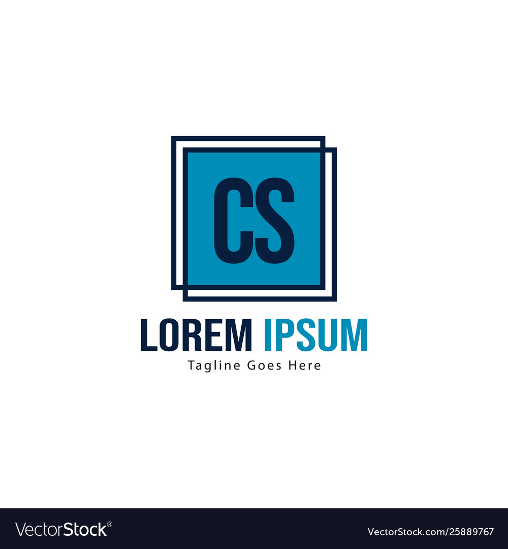 Initial cs logo template with modern frame vector image Initial cs logo template with modern frame