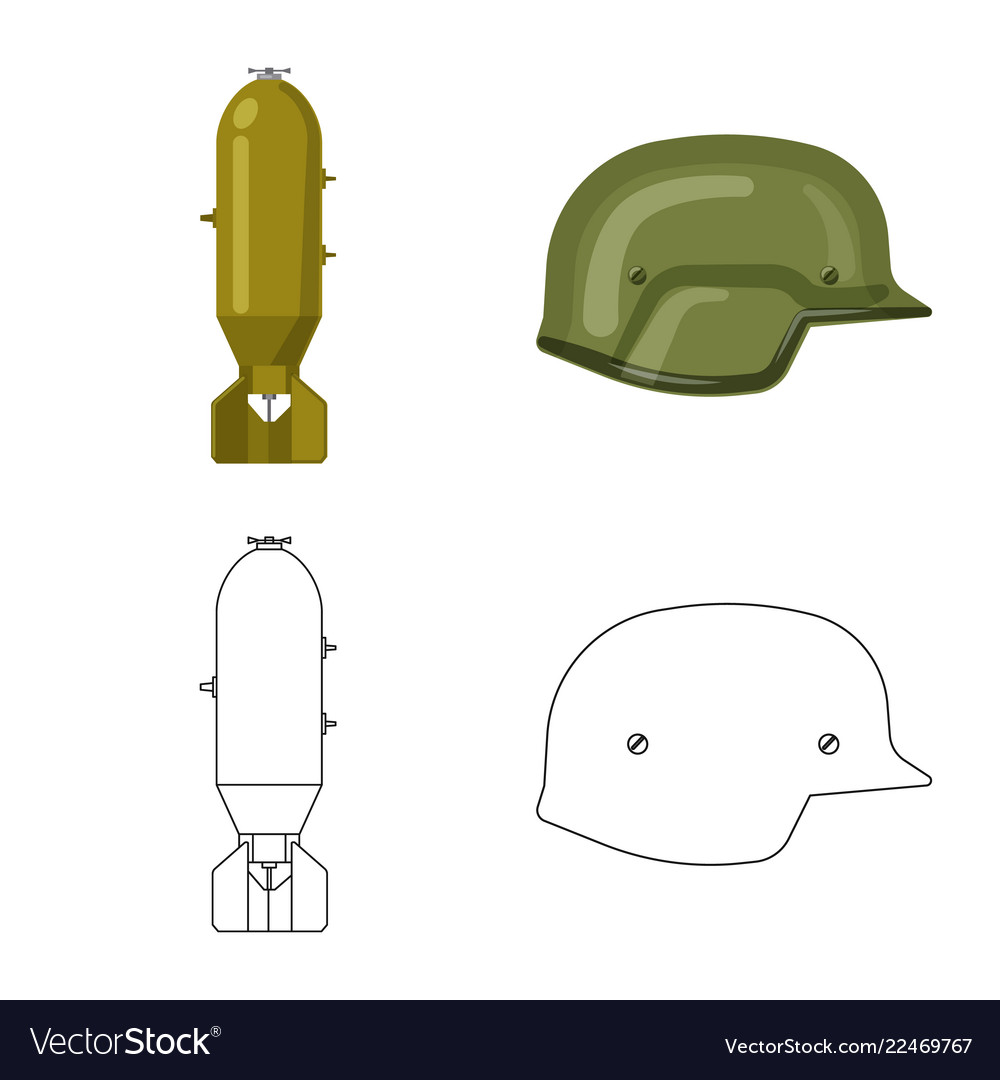 Isolated object of weapon and gun sign set