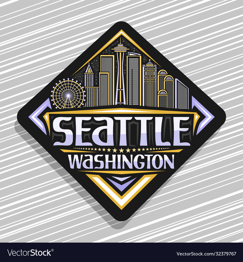 Label for seattle Royalty Free Vector Image - VectorStock