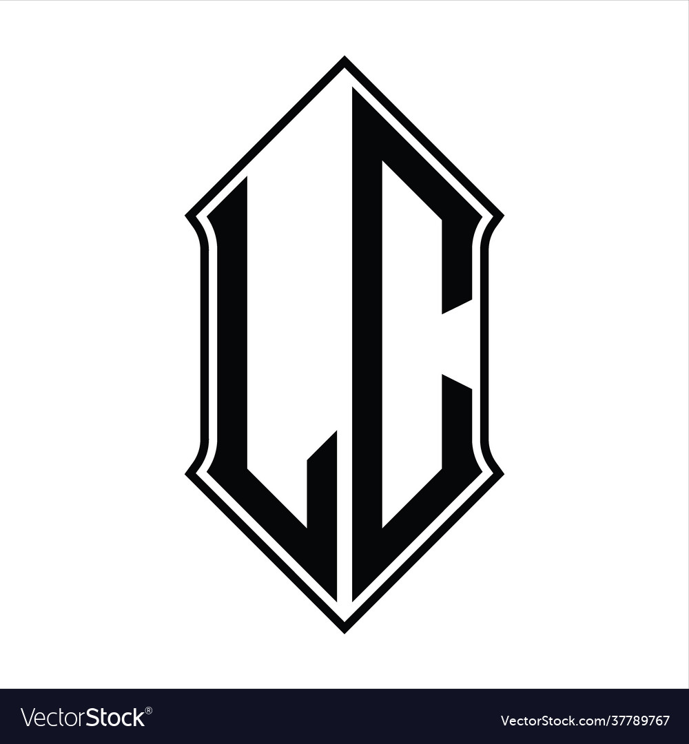 Lc logo monogram with shieldshape and outline