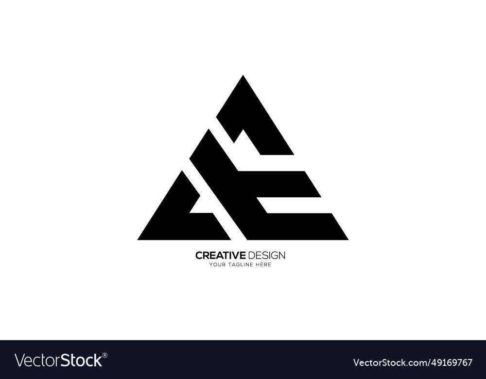 Letter a c e triangle initial unique design