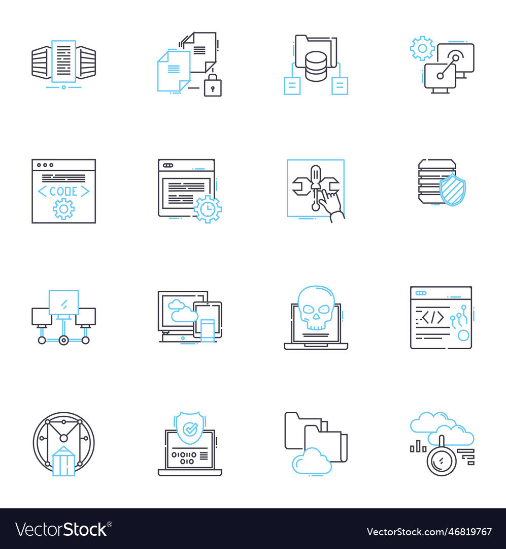 Mobile computing linear icons set smartph tablet vector image Mobile computing linear icons set smartph tablet