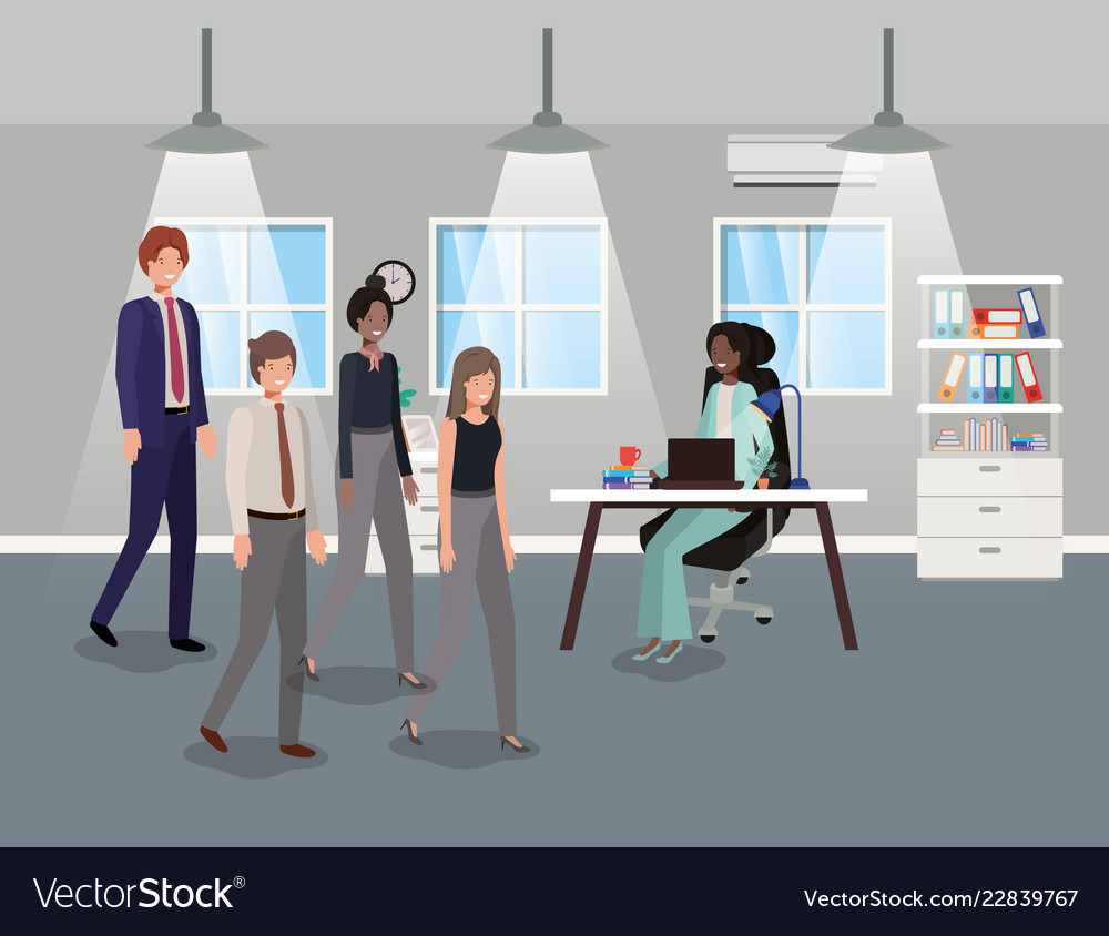 Modern office with business people