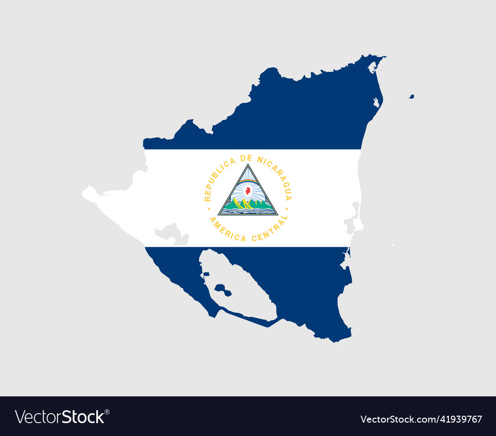 Nicaragua map flag nicaraguan country banner vector image Nicaragua map flag nicaraguan country banner