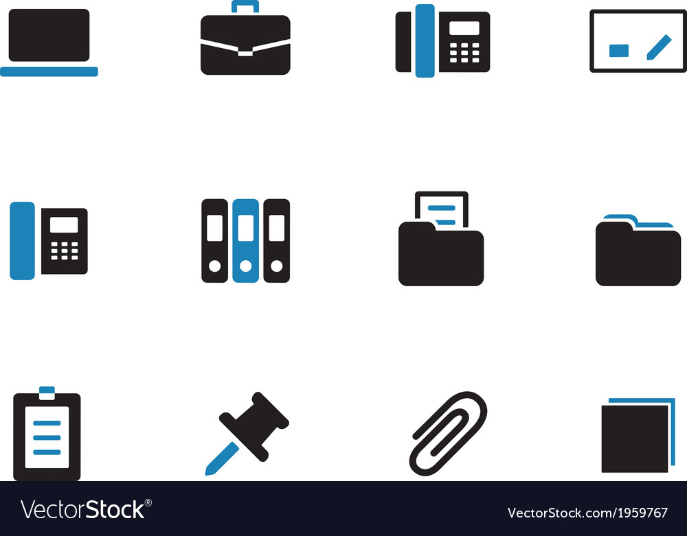 Office duotone icons on white background