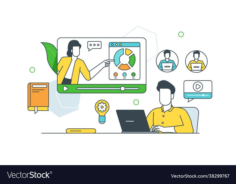 Online video tutorials for training Royalty Free Vector