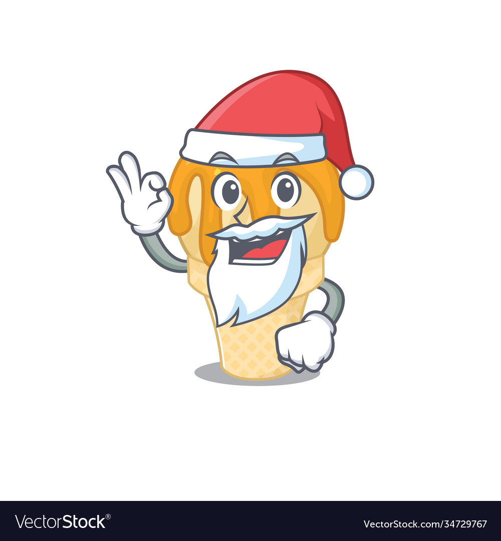 Orange ice cream santa cartoon character