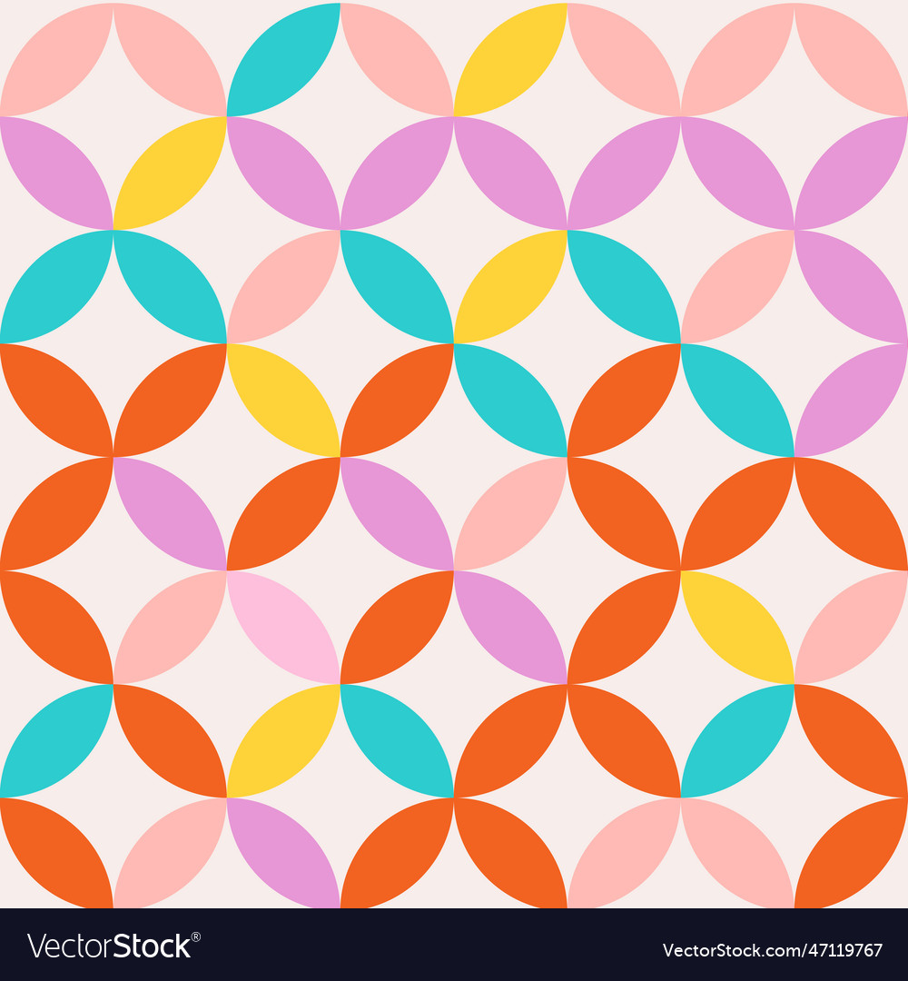 Retro pattern seamless in groovy flat design