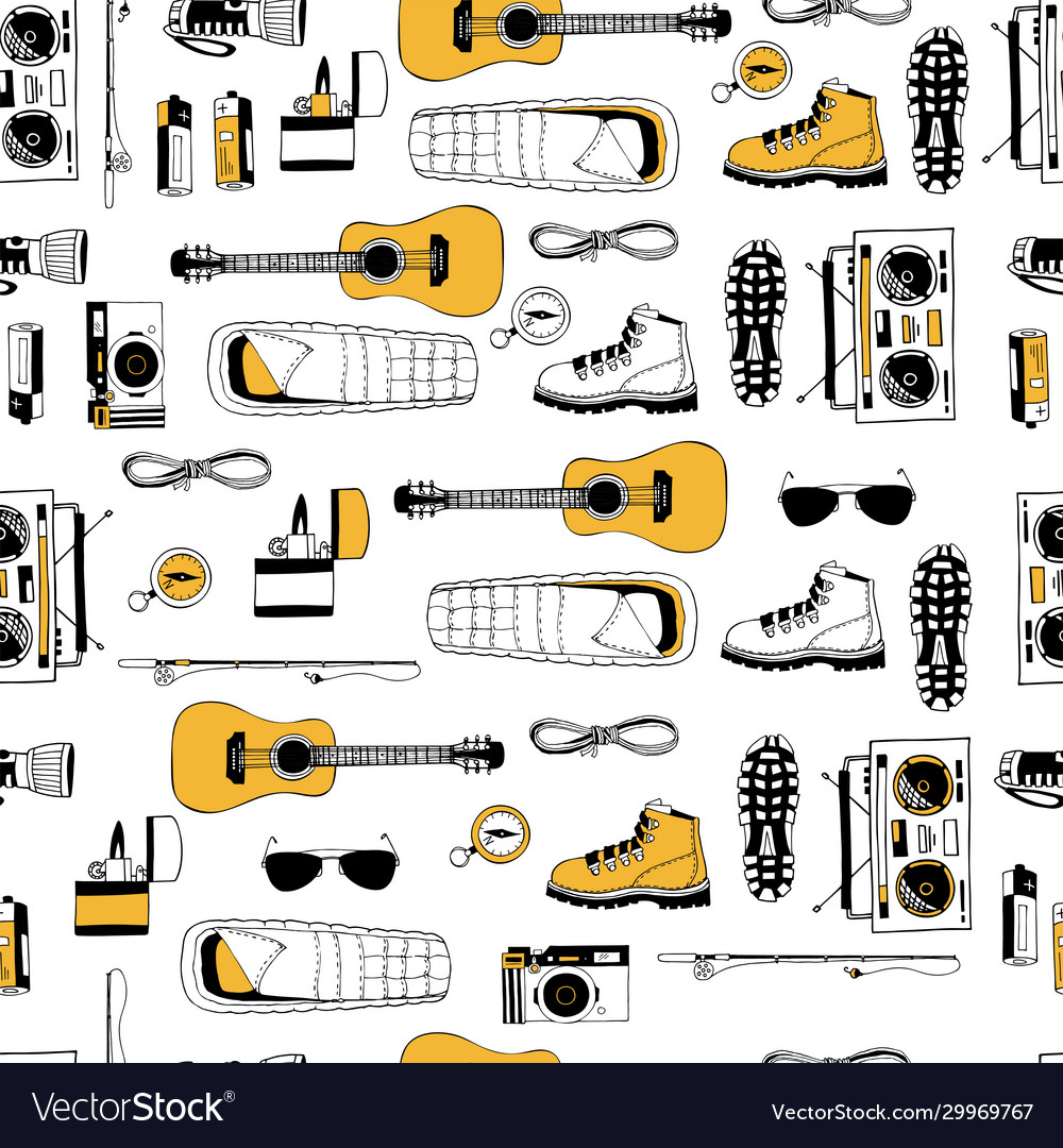 Seamless pattern with isolated elements Vector Image Seamless pattern with isolated elements
