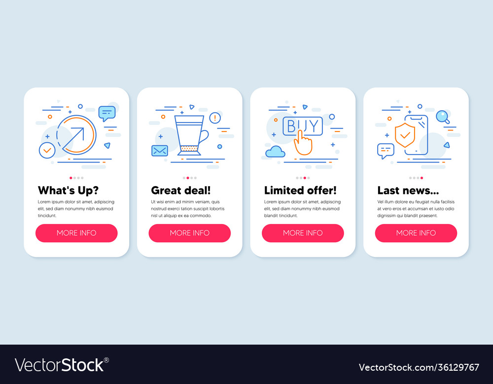 Set line icons such as direction latte