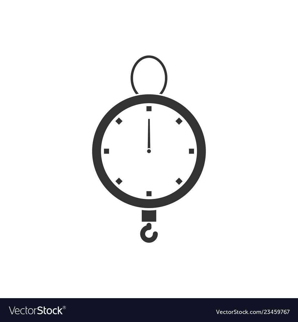 Spring scale icon flat Royalty Free Vector Image