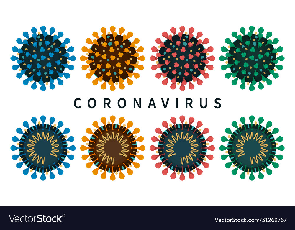 The Structure Coronavirus Covid-19 Isolated Set Vector Image