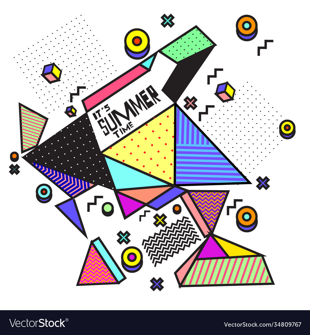 Triangle geometric forms for summer events vector image Triangle geometric forms for summer events