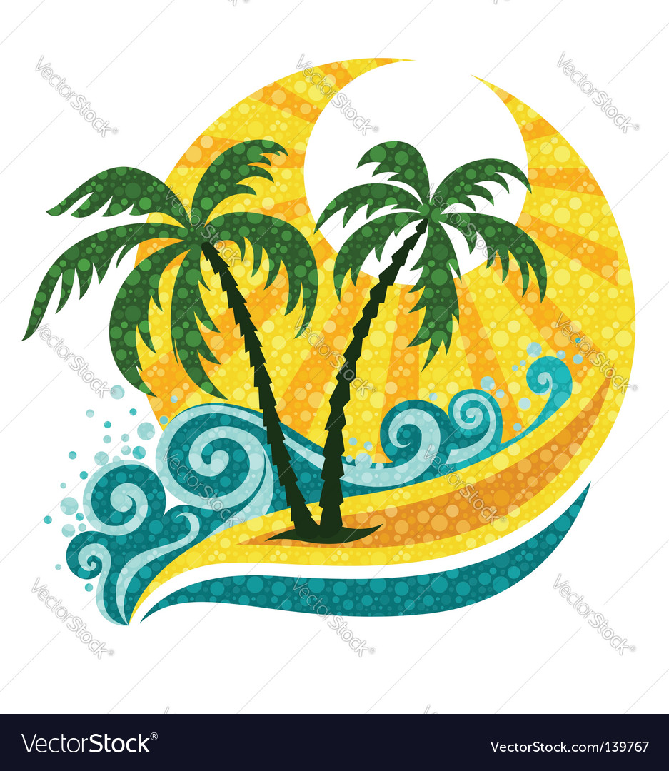 Tropical landscape Royalty Free Vector Image - VectorStock