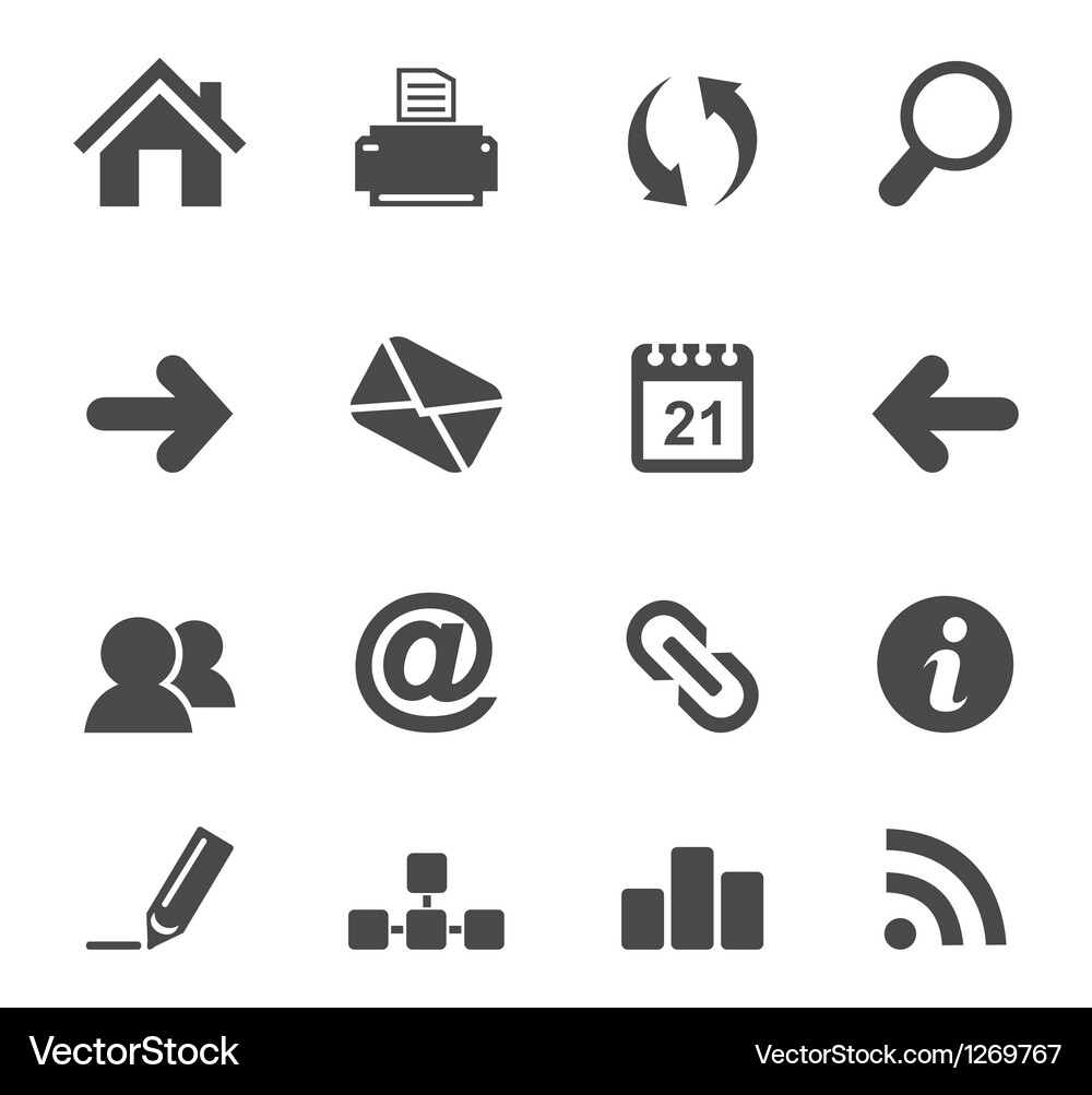 Web & Network Icons Royalty Free Vector Image