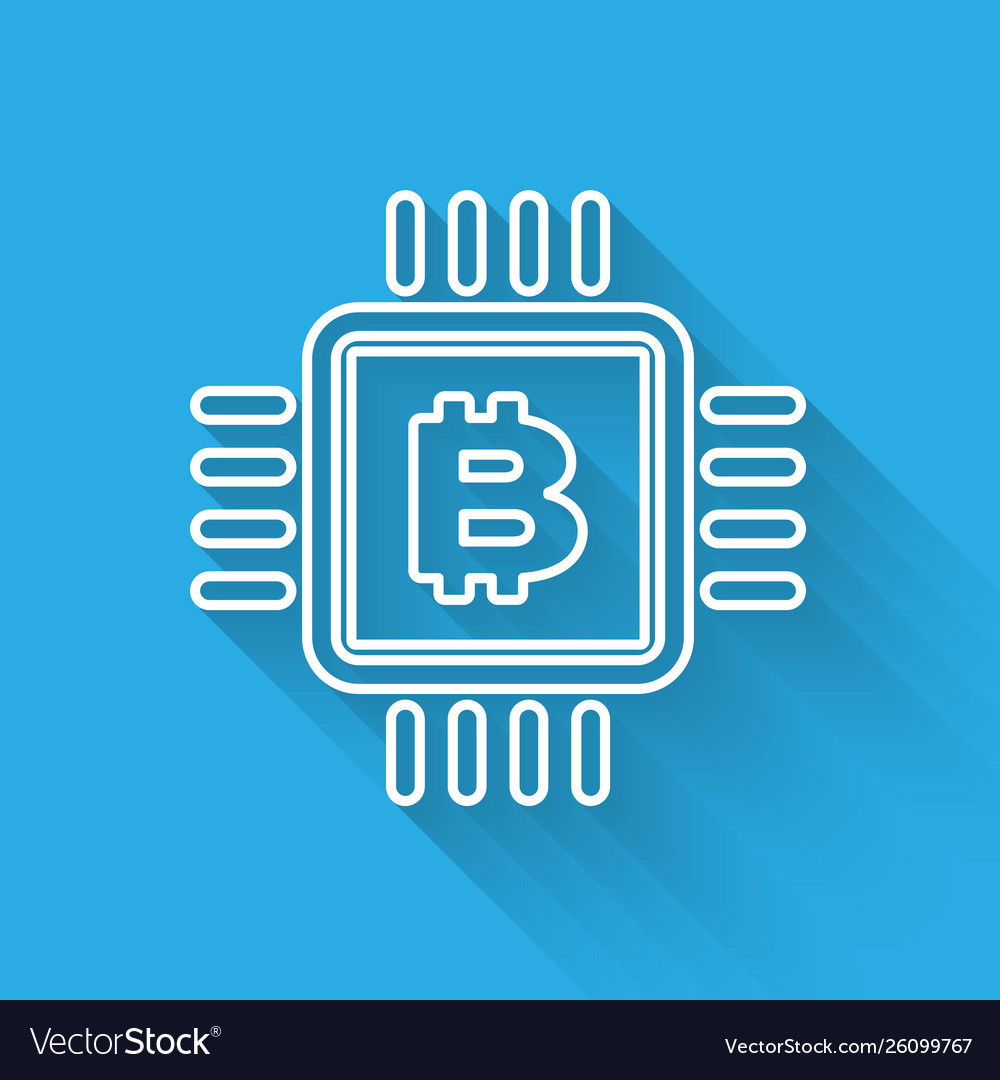 White cpu mining farm line icon isolated vector image White cpu mining farm line icon isolated