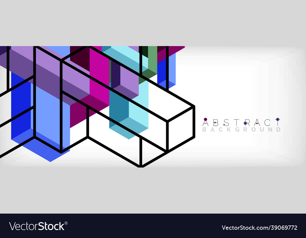 Abstract background 3d cubes cubic elements vector image Abstract background 3d cubes cubic elements