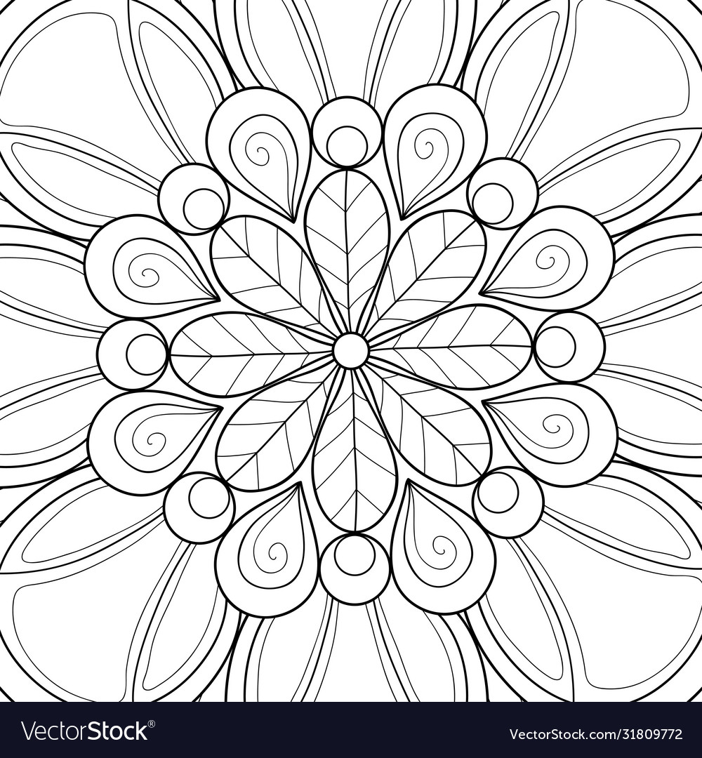 Adult coloring bookpage a floral abstract Vector Image