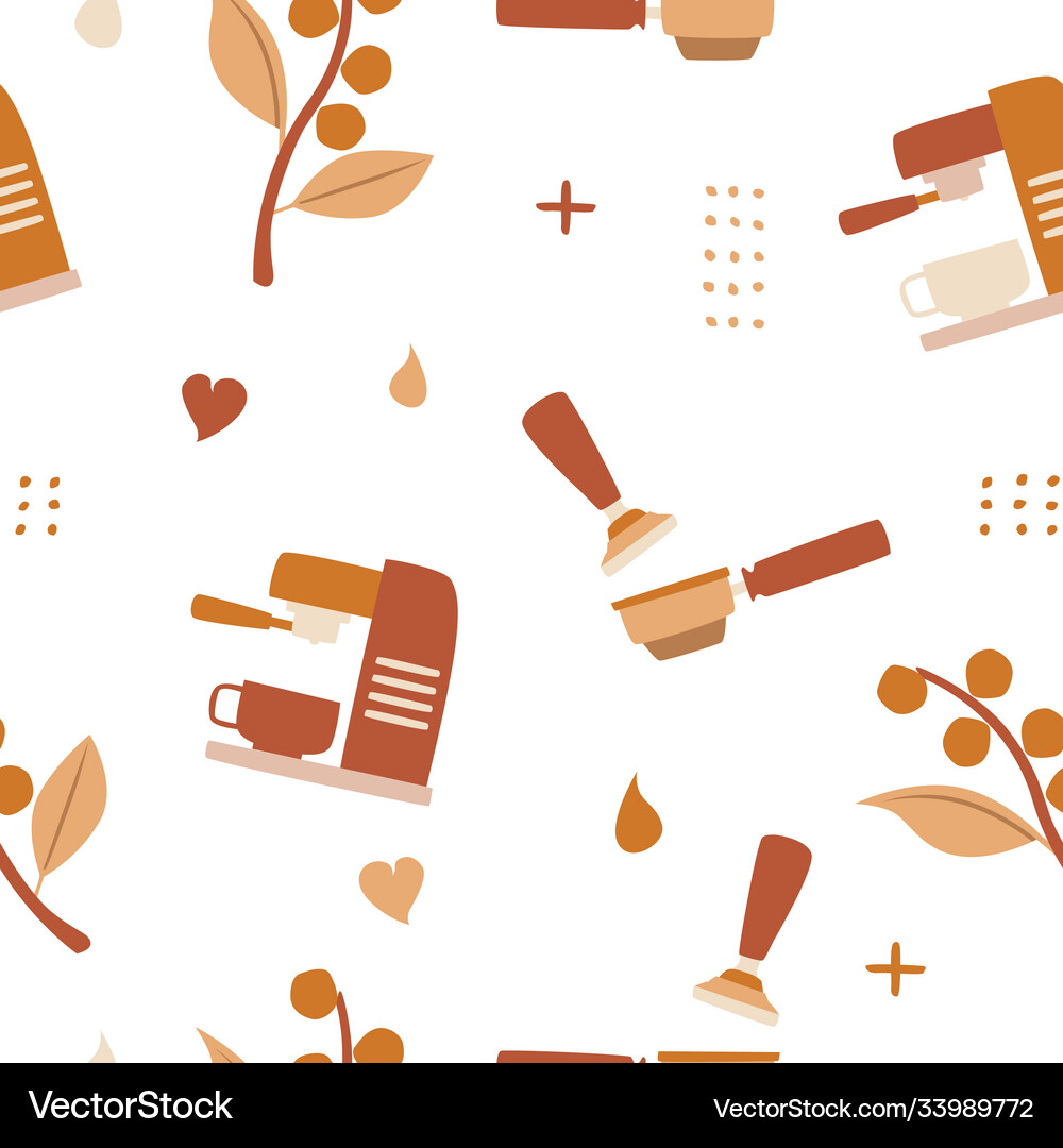 Coffee seamless pattern background logo icon Vector Image