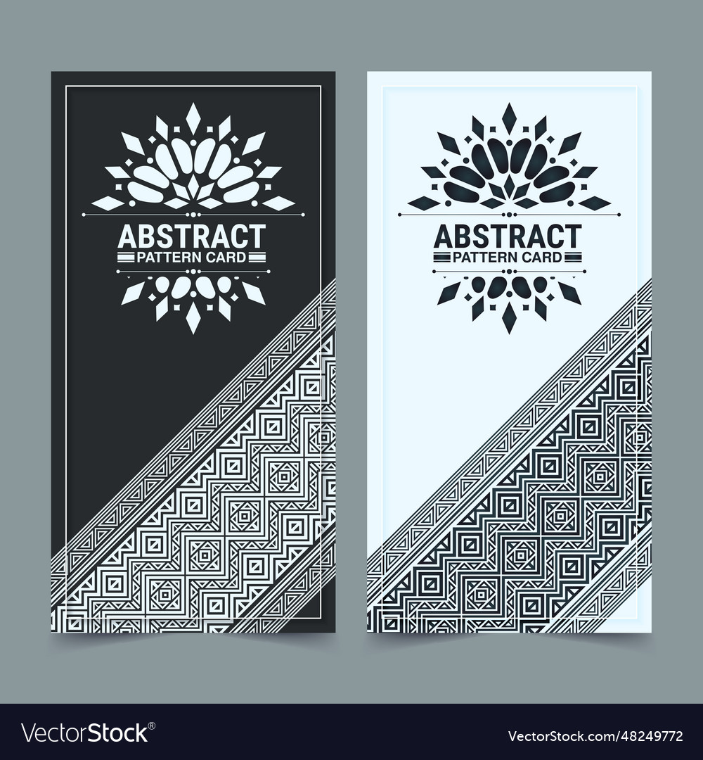 Flat border line pattern card design Vector Image Flat border line pattern card design