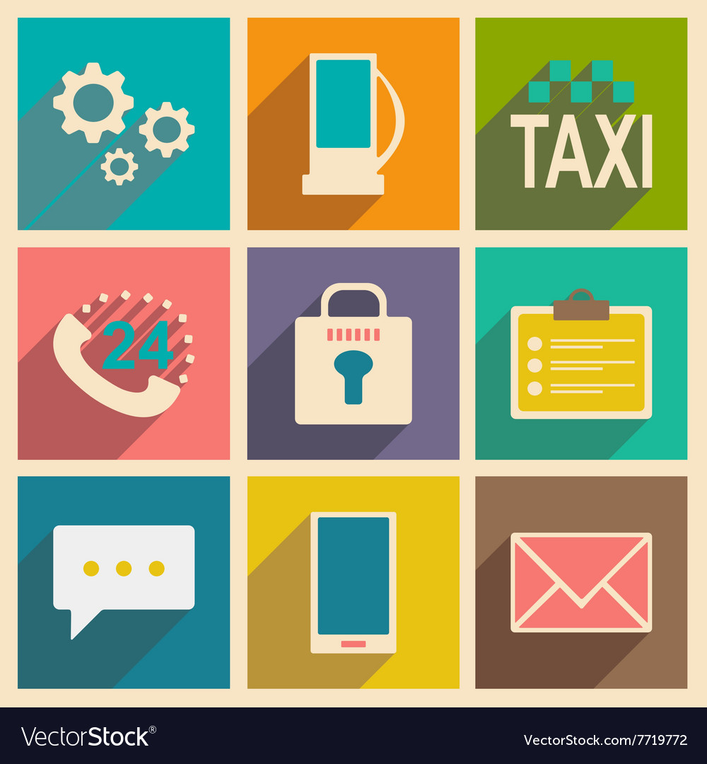 Flat with shadow concept and mobile application