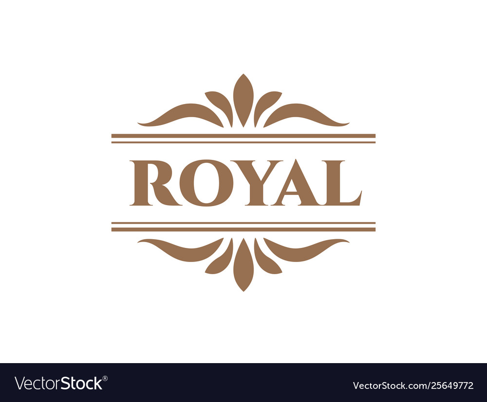 Golden Vintage Retro Badge Royal In An Ornamental Vector Image