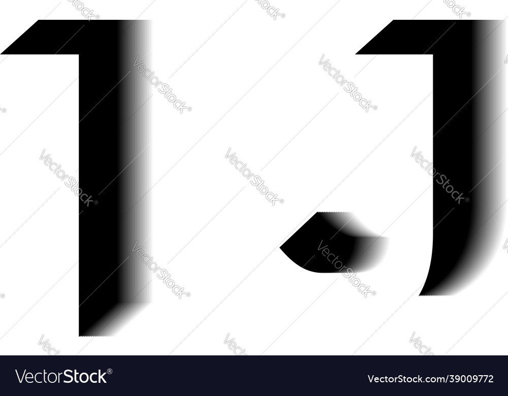 Ij monogram shadow shape style